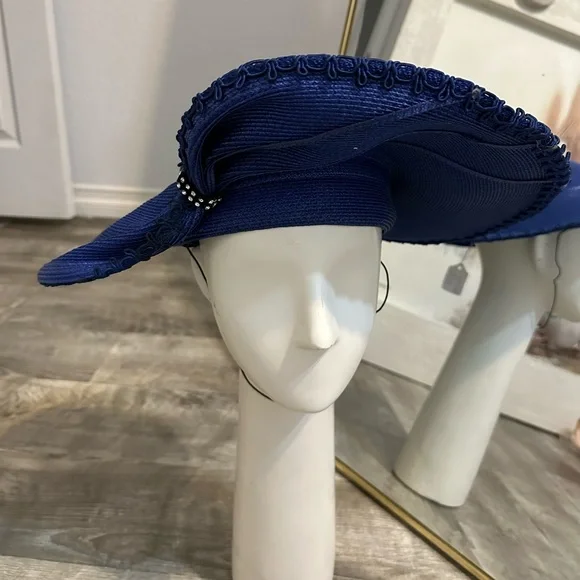 Vintage royal blue hat - Picture 3 of 6
